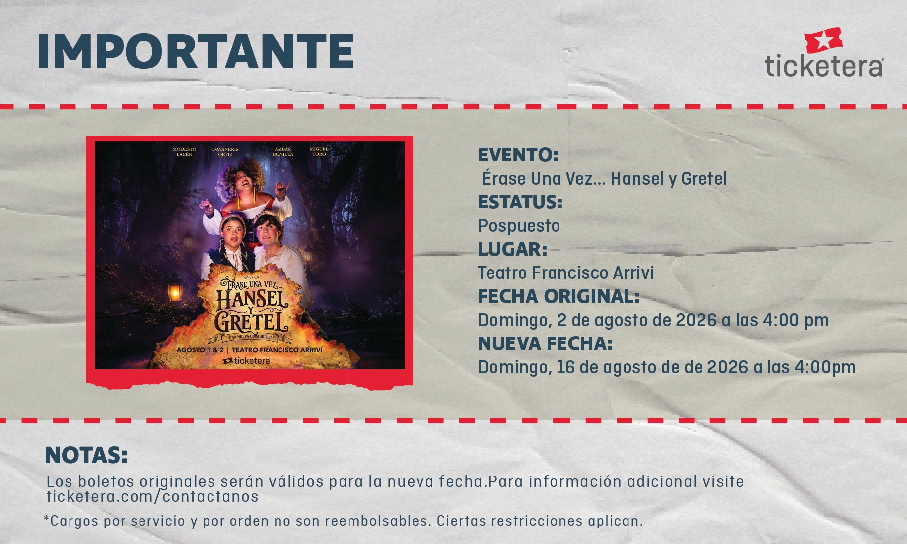 More Info for Érase Una Vez... Hansel y Gretel (Domingo, 2 de agosto)