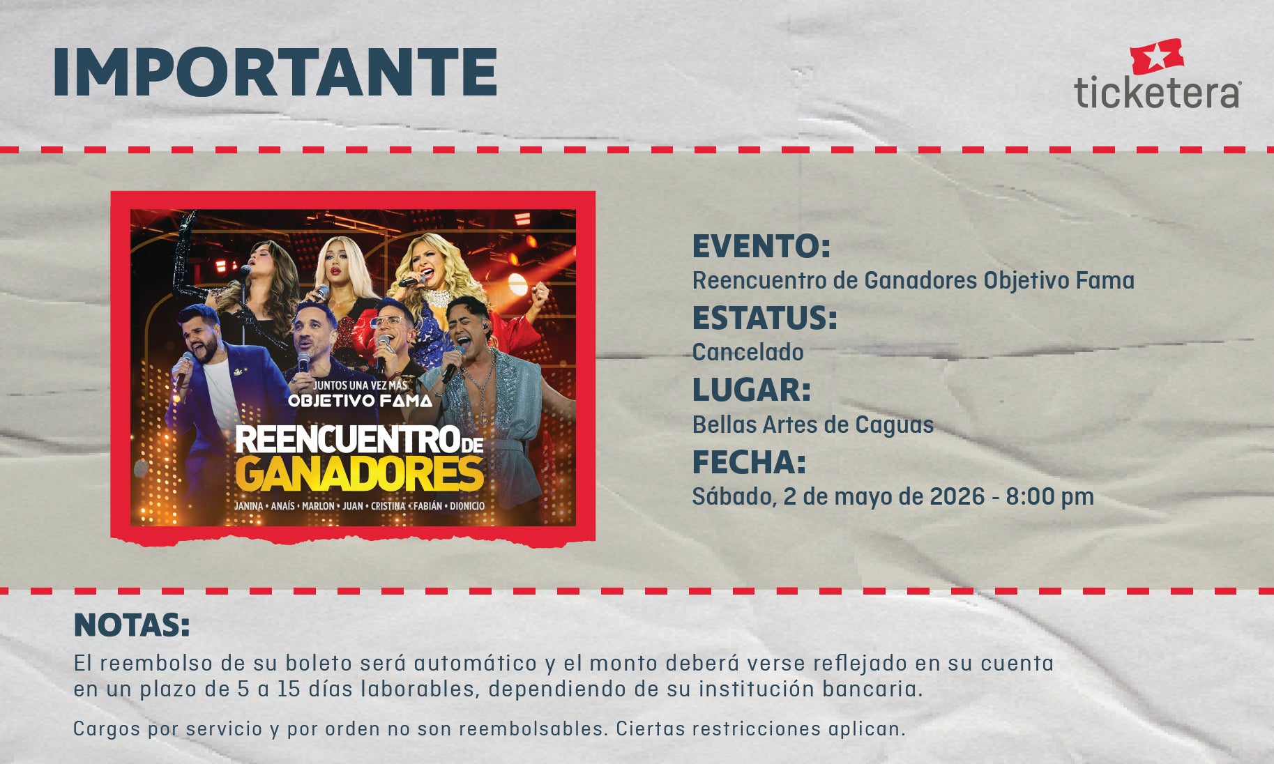 More Info for Reencuentro de Ganadores Objetivo Fama