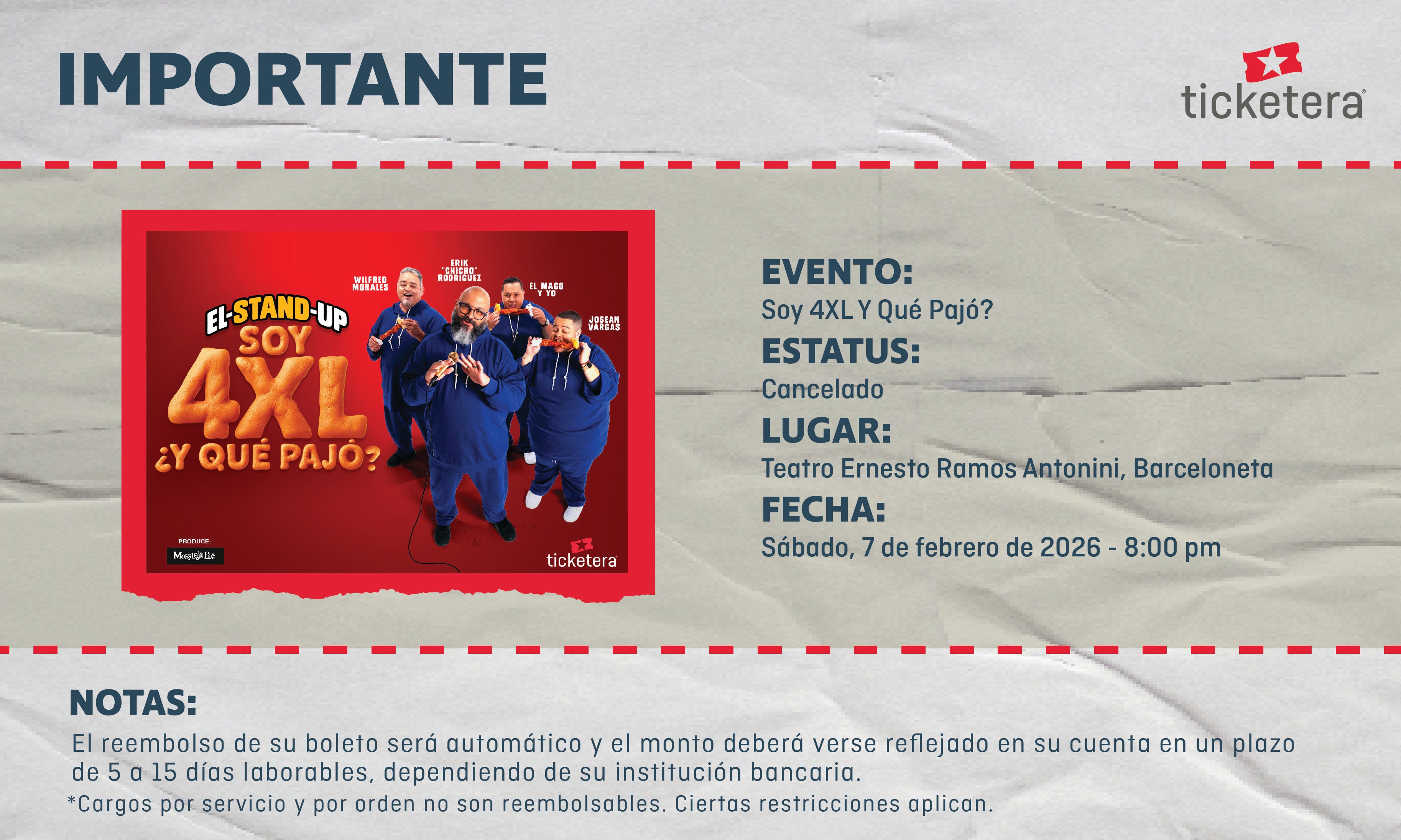 More Info for Soy 4XL, ¿Y Qué Pajó? (Teatro Ernesto Ramos Antonini)